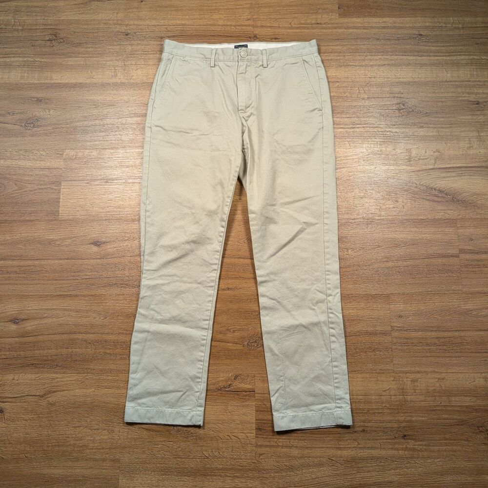 J.Crew 770 Broken In Chino Pants Mens 32x30 Beige Slim Straight Twill Casual